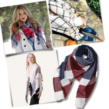 Load image into Gallery viewer, Sciarpa in cashmere a quadri effetto mohair - Ozerty
