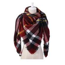 Load image into Gallery viewer, Sciarpa in cashmere a quadri effetto mohair -Lussemburgo - Ozerty
