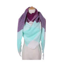 Load image into Gallery viewer, Sciarpa in cashmere a quadri effetto mohair -Malta - Ozerty
