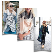 Load image into Gallery viewer, Sciarpa in cashmere a quadri effetto mohair - Ozerty
