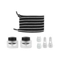 Carica l&#39;immagine nel visualizzatore di Gallery, Lacci di chiusura sicuri e alla moda -Nero Bianco - Ozerty
