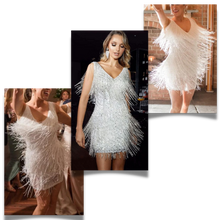 Carica l&#39;immagine nel visualizzatore di Gallery, Vestito slip con scollo a V in paillettes  - Ozerty
