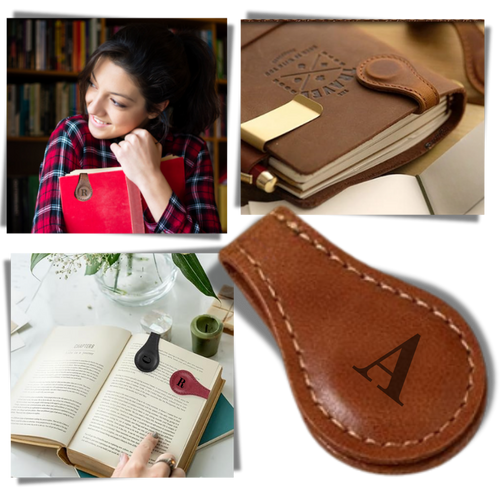 Elegante segnalibro personalizzato in pelle magnetica - Ozerty