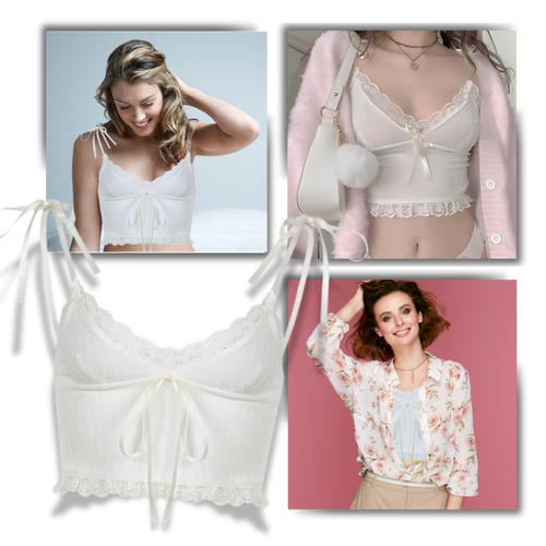 Morbido top in pizzo alla moda - Ozerty