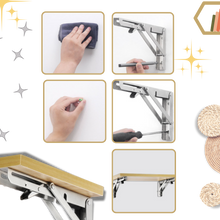 Load image into Gallery viewer, Eleganti staffe pieghevoli a muro per ripiani - Ozerty
