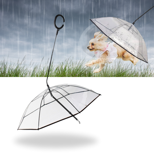 Guinzaglio a Ombrello Trasparente per Cani - Ozerty