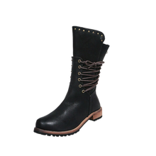 Load image into Gallery viewer, Stivaletti in Pelle PU Vintage -Nero/EU35Nero/EU36Nero/EU37Nero/EU38Nero/EU39Nero/EU40Nero/EU41Nero/EU42Nero/EU43 - Ozerty
