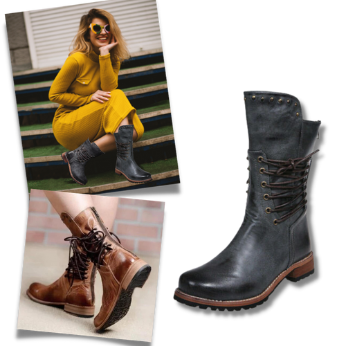 Stivaletti in Pelle PU Vintage - Ozerty