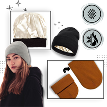 Carica l&#39;immagine nel visualizzatore di Gallery, Berretto Lavorato a Maglia e Foderato in Raso - Ozerty
