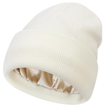 Carica l&#39;immagine nel visualizzatore di Gallery, Berretto Lavorato a Maglia e Foderato in Raso -Bianco - Ozerty
