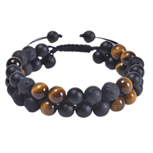 Load image into Gallery viewer, Bracciale di protezione resistente all&#39;acqua -Roccia vulcanica marrone - Ozerty
