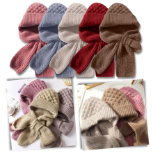 Load image into Gallery viewer, Cappello con cappuccio in maglia antivento con sciarpa e protezione per le orecchie integrate - Ozerty
