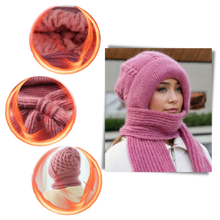 Load image into Gallery viewer, Cappello con cappuccio in maglia antivento con sciarpa e protezione per le orecchie integrate - Ozerty
