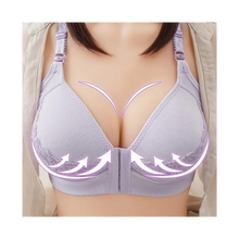 Load image into Gallery viewer, Reggiseno push up senza fili per taglie forti -Pizzo viola chiaro - Ozerty
